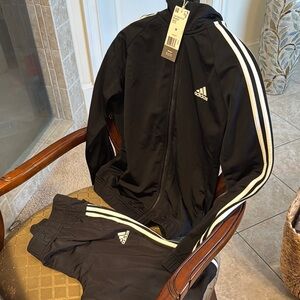 Adidas Men's Black Track Jacket with matching pants. Selling as a set!